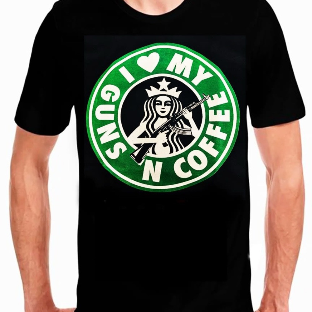 Classic Black Tee Men’s Size Large with Green and White Graphic Design